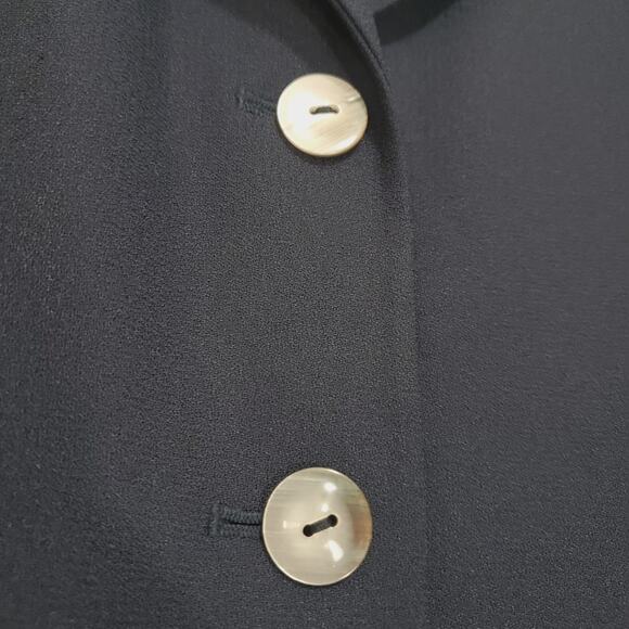 Kasper A.S.L | Vintage Navy Blue Button Front Single Breasted Blazer - Picture 5 of 10